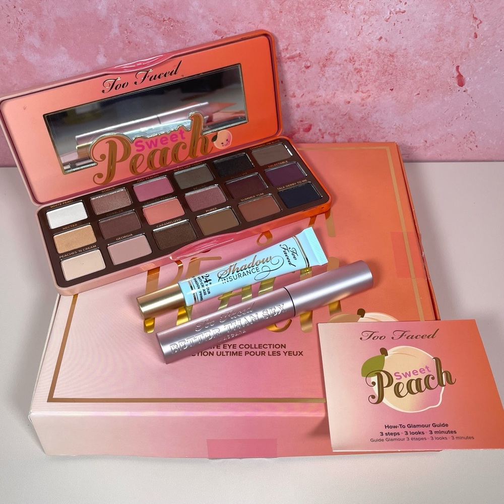 Too Faced “ Life’s A Peach”,  Bestselling Make Up and Large Too Faced Tote